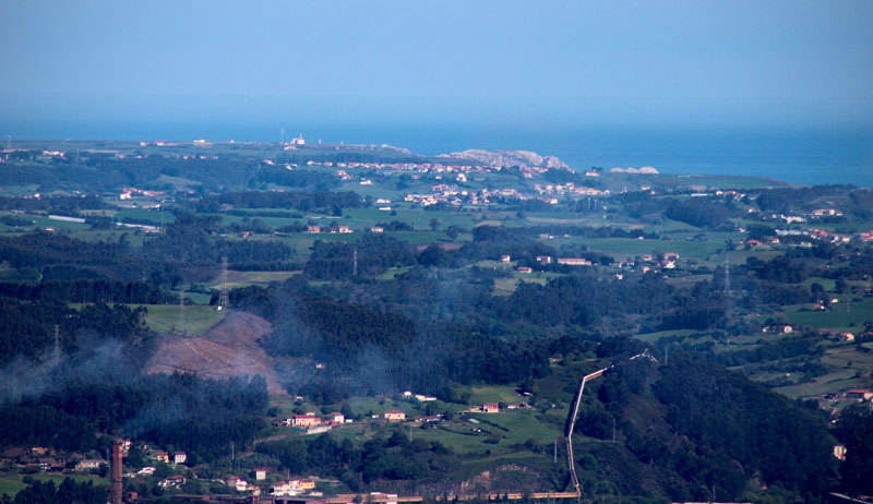 Carreño y Gozón desde el Pico el Sol en Gijón