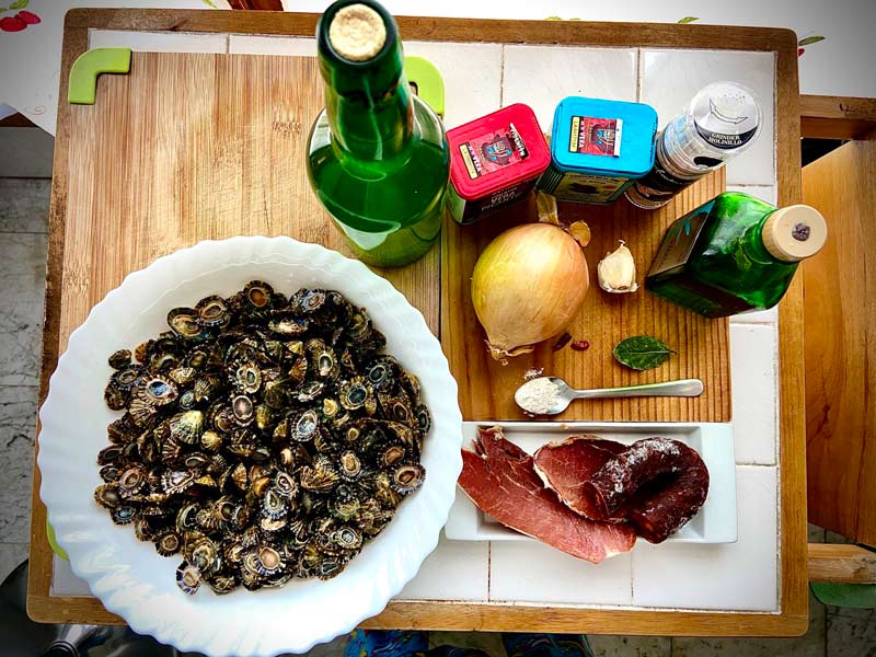 Ingredientes para las llámparas a la sidra