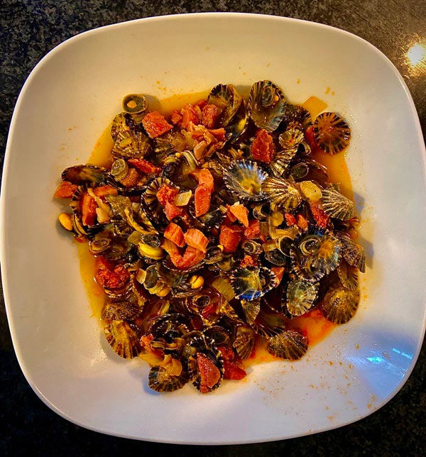 Plato de llámparas a la sidra