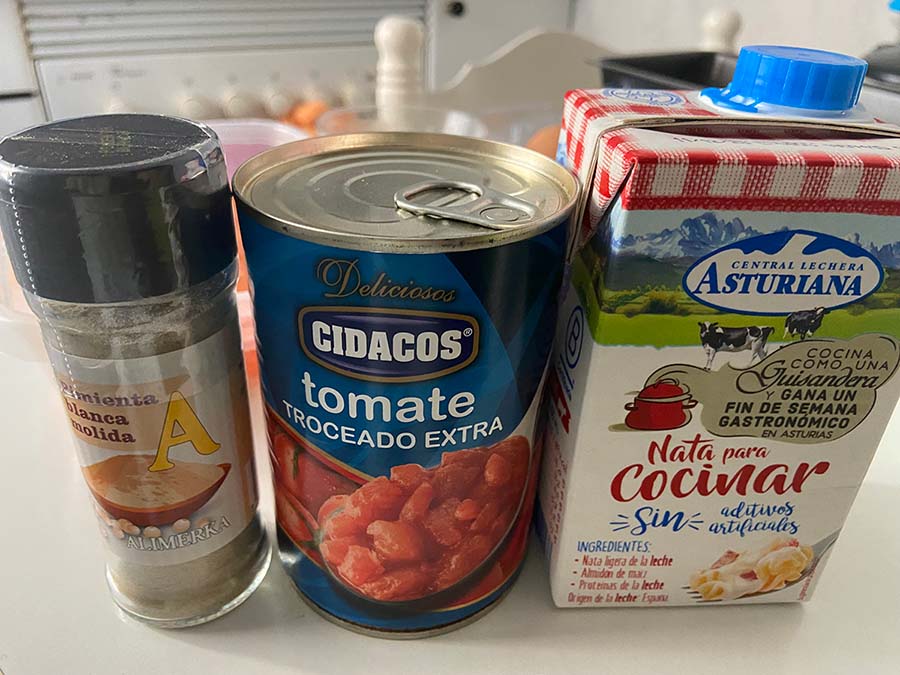 Ingredientes para pastel de cabracho