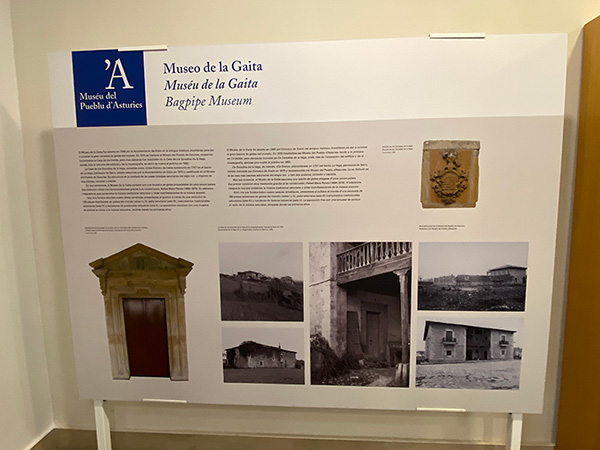 Casa de los González de la Vega, museo de la gaita, en el museo del pueblo de Asturias en Gijón