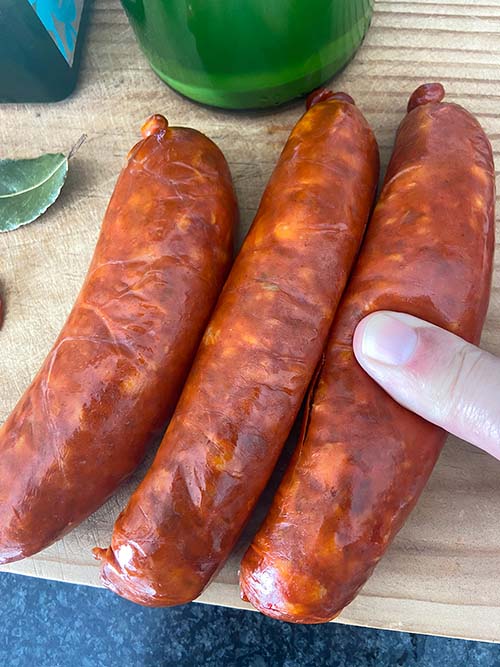 Los chorizos para cocinar a la sidra deben ser tiernos