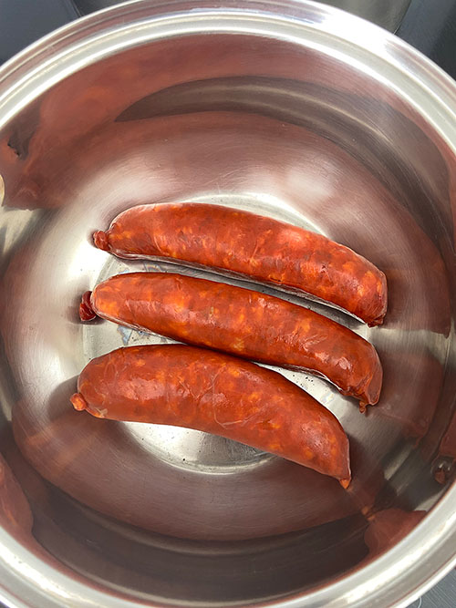 Chorizos que se usan para cocinar a la sidra