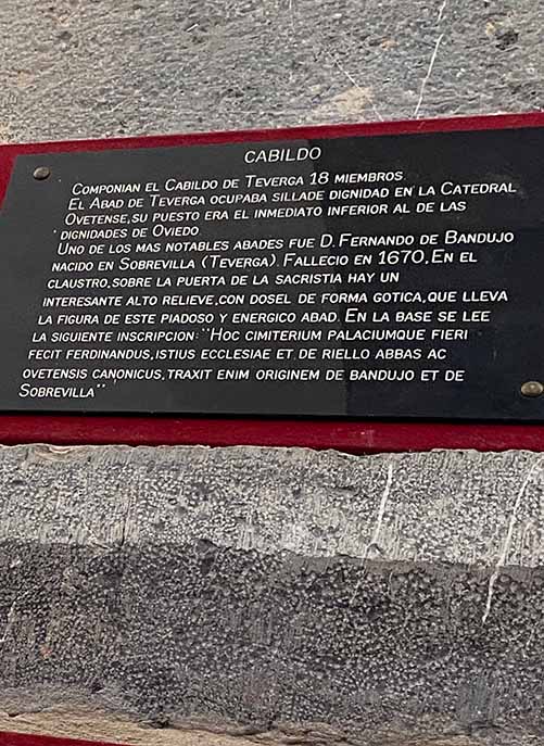 Cuadro explicativo sobre el cabildo de la colegiata de Teverga