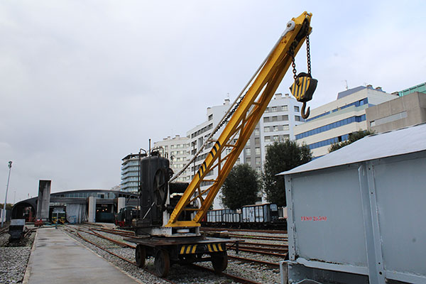 Zona de andenes y playa de vías en el museo del ferrocarril en Gijón