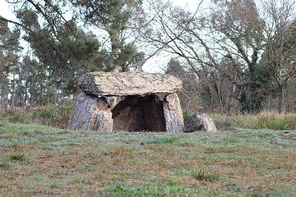 Imagen del dolmen del cerro de los Llanos en monte Areo en Asturias