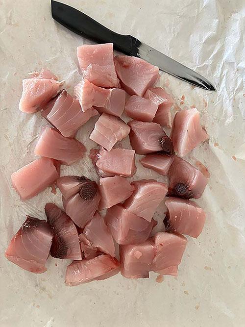 Bonito en tacos para hacer marmitako