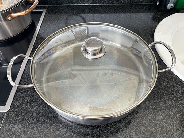 Tartera plana para hacer el marmitako