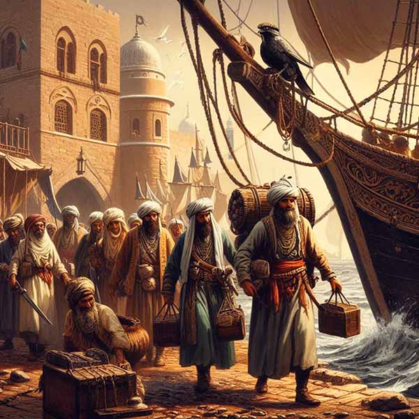 Los portadores del arca en el muelle de Luarca