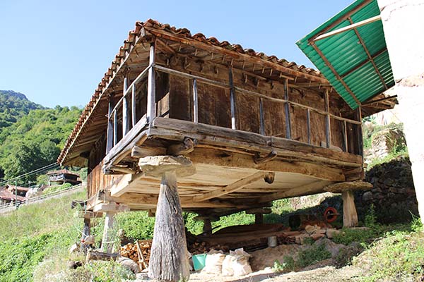 Hórreos y paneras en Bandujo en Asturias