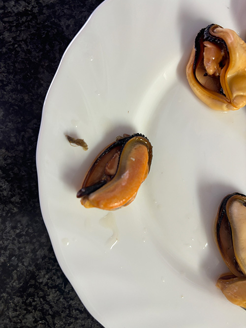 Mejillones para añadir al congrio en salsa verde
