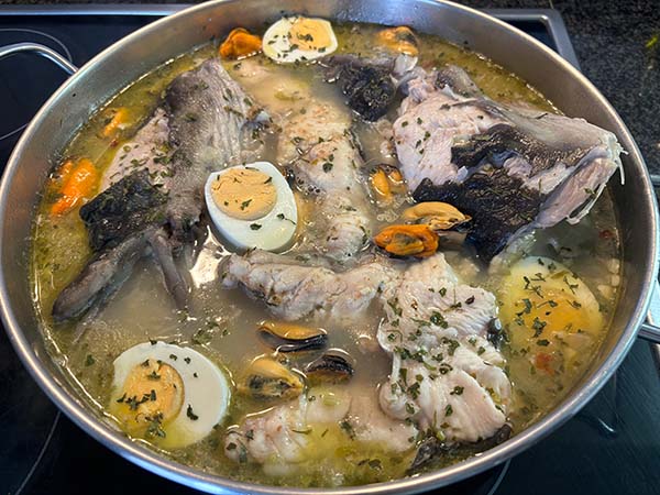 Congrio en salsa verde, resultado final