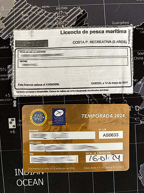 Licencia de pesca recreativa desde costa y seguro de accidentes para la temporada 2024