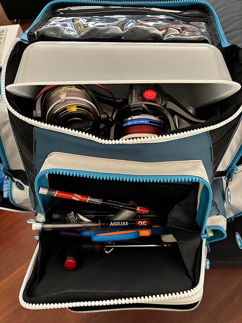 Mochila de pesca para guardar todos los artilugios y aparejos