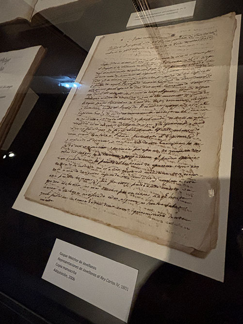 Copia manuscrita de una de las cartas de Jovellanos al rey Carlos IV