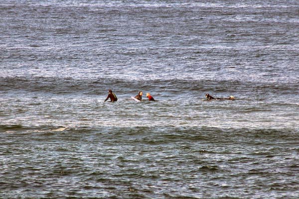 Surfistas esperando la ola en Asturias