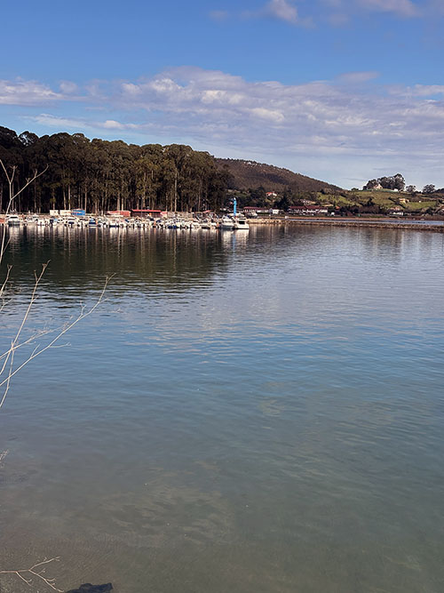 Pleamar en la zona de El Puntal en la ría de Villaviciosa en Asturias