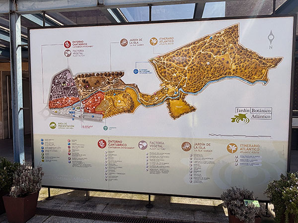 Plano del jardín botánico de Gijón