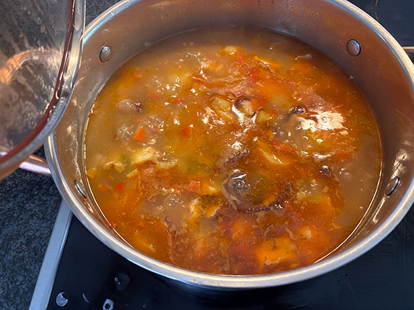 Resultado final del guiso de pulpo de pedrero con patatinas