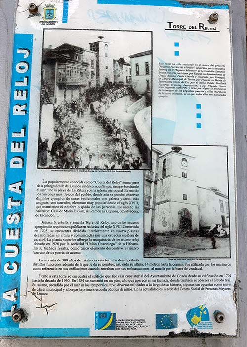 Torre del reloj de Luanco en Asturias