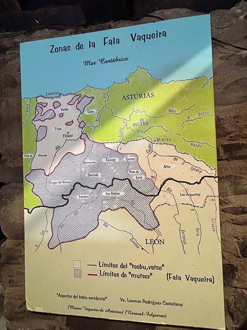 Zonas de influencia vaqueira marcadas por el habla vaqueiro aun hoy