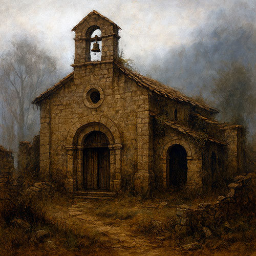 Iglesia abandonada de San Jorge en Allande en Asturias