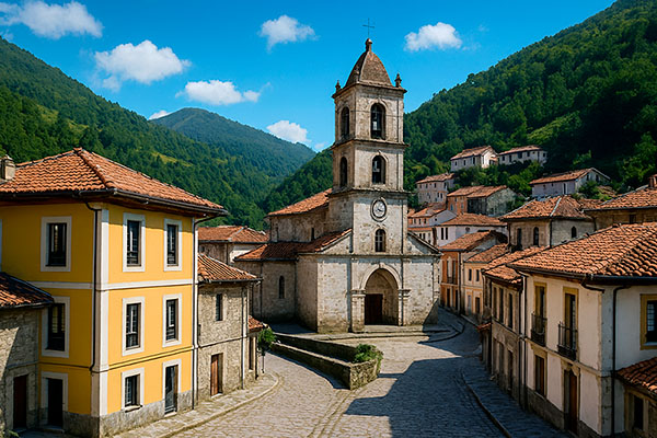 Recreación de Pola de Allande en Asturias