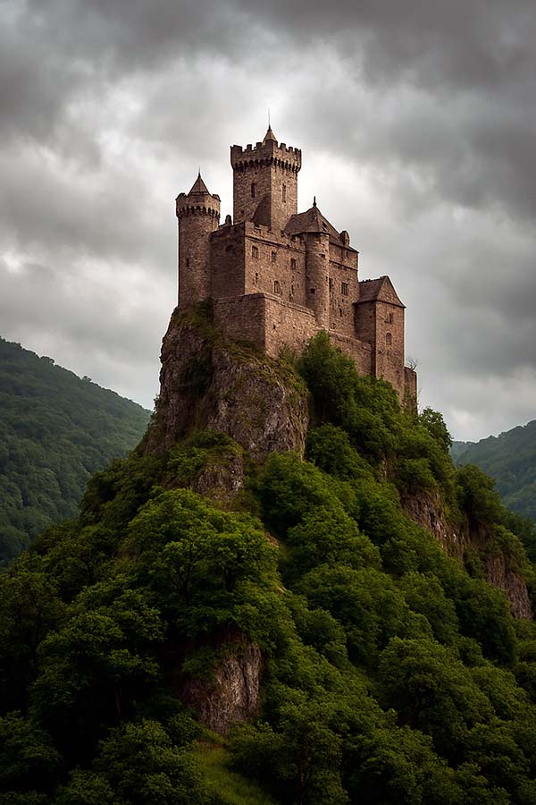 Castillo del pico Soberón en la sierra del Cuera en Asturias