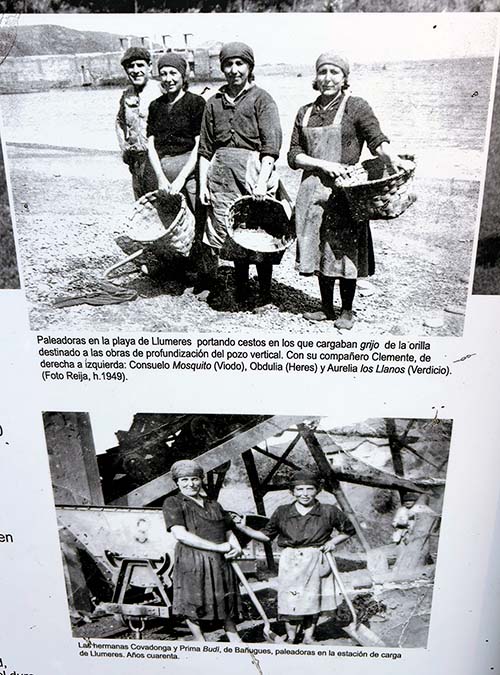 Imagen de época de los mineros de la mina de Llumeres en Gozón en Asturias