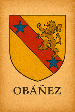Escudo de uno de los linajes del apellido asturiano Obáñez