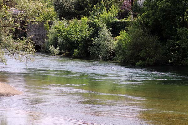 Río con abundante agua en primavera en Asturias