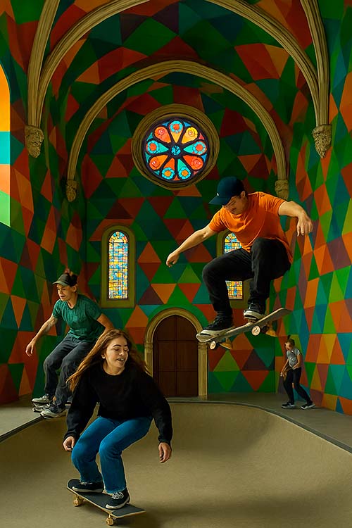 Iglesia Skate o Kaos Temple en Llanera en Asturias
