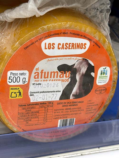 Queso ahumado de Los Caserinos en Asturias