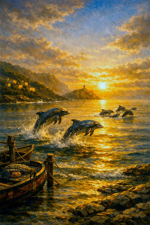 Los delfines abandonaron la zona de Candás al amanecer