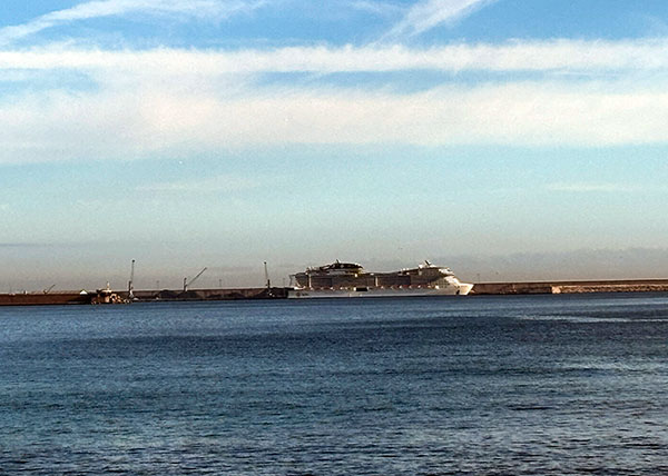 Crucero de pasajeros atracado en el puerto del Musel en Gijón