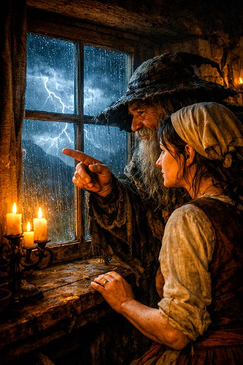El Nuberu enseña a Llara cómo interpretar la tormenta