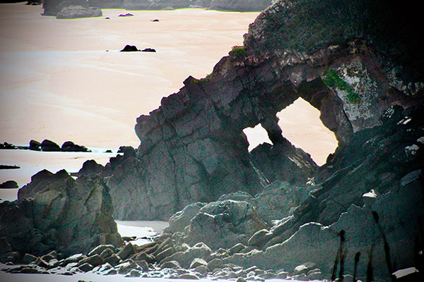 Pedrero en una playa asturiana