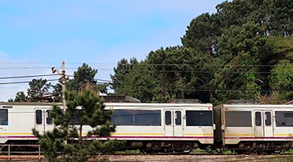 Ferrocarril de Carreño a su paso por el Tranqueru en Candás